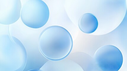 Poster - Trendy blue gradient round shapes on a soft, clear background with Neumorphism design. Ideal for sleek banners, posters, and modern graphic designs. -