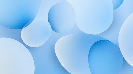 Poster - Trendy blue gradient round shapes on a soft, clear background with Neumorphism design. Ideal for sleek banners, posters, and modern graphic designs. -