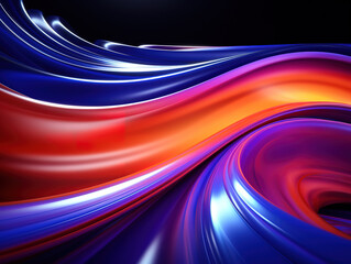Wall Mural - Generous A very colorful abstract futuristic minimalism neon lights smooth and curved lines
