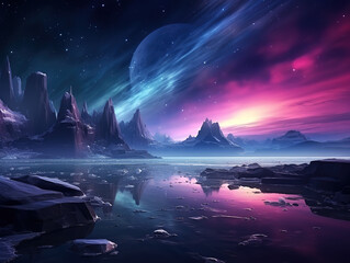 Wall Mural - Attractive Cinematic lighting of Antarctic landscape