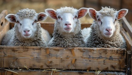 Canvas Print - sheep and lambs