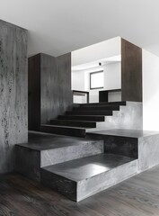 Sticker - Modern Interior Design with Concrete Steps