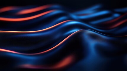 Poster - An abstract design showcasing flowing waves in deep blue and orange hues, creating a mesmerizing visual effect.