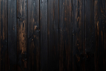 Wall Mural - A black wooden background with a dark brown wood grain