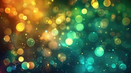 Poster - Vivid bokeh light effect on a gradient blue backdrop