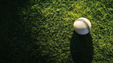 Rugby ball or baseball on grass field