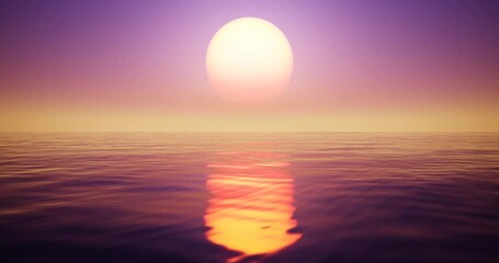 Sticker - Wave sea beach and sunset sky abstract background. Nature and summer concept. 3d render.	