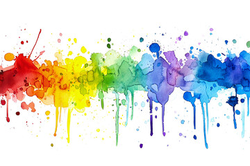 Colorful paint splashes texture on transparent background, png