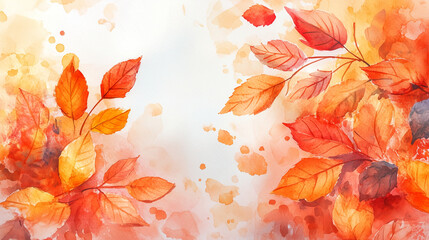 Wall Mural - Clip art background wallpaper of autumn leaves