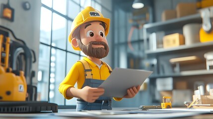 Poster - 3D Rendered Engineer Coordinating with Team to Resolve Technical Challenges