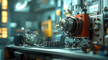 Poster - Engineer Inspecting Components for Defects in Industrial Manufacturing Process
