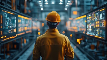 Poster - Engineer Controlling the Automation Process in Industrial Workplace