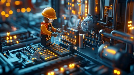 Poster - Engineer Overseeing Automated Industrial Production Processes