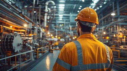 Wall Mural - Engineer Guiding Technicians During Industrial Maintenance Procedure