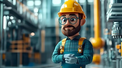 Poster - A 3D Rendered Image of an Engineer Implementing Control Measures