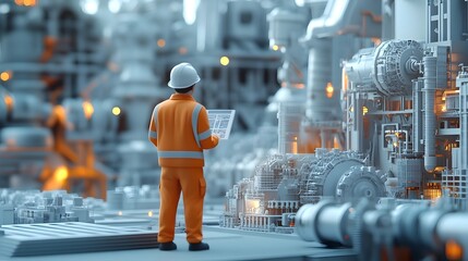 Poster - Engineer Managing the of New Technologies into 3D Rendered Industrial Workspace