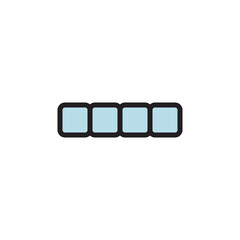 Poster - Block puzzle retro game flat icon vector illustration. 