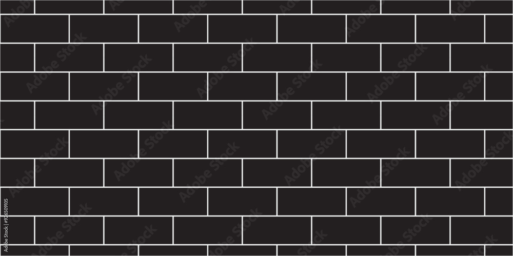 Vector black brick wall background. architecture construction stone ...