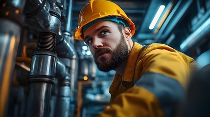 Poster - Engineer Modifying Industrial Equipment to Meet New Standards