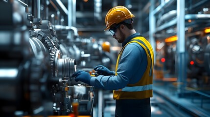 Poster - Engineer Modifying Industrial Equipment to Meet New Standards