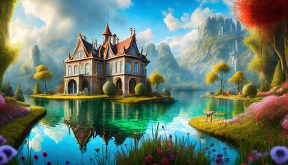 Canvas Print - fairy tale house