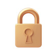 © BoOm - A sleek, modern padlock design in a warm metallic tone, symbolizing security and protection of personal information. transparent background