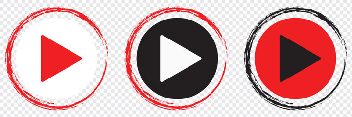 Poster - Red Youtube play button png, Youtube video and music icon. Youtube app icon png dowload. EPS 10.