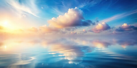 Sticker - Dreamy water reflection gradient background, dreamy, water, reflection, gradient, abstract, serene, calming, tranquil