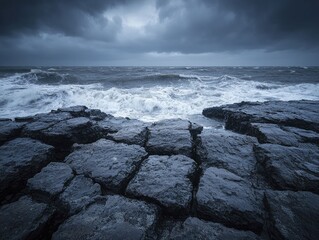 Poster - Seascapes Reveal the Breathtaking Splendor and Vulnerability of Our Evolving Shorelines, Highlighting the urgent need for preservation and awareness.