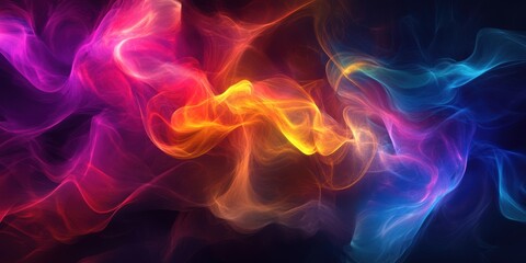Aufkleber - A colorful, swirling mass of light and color. The colors are bright and vibrant, creating a sense of energy and excitement. The image is abstract and dynamic, with the colors blending