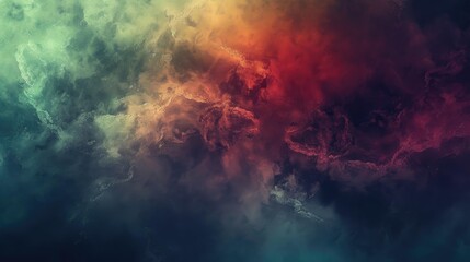 Poster - A vibrant abstract composition of swirling clouds in various colors, evoking cosmic energy and creativity.