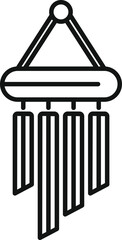 Poster - line art icon of a wind chime hanging, evoking a sense of peace and tranquility