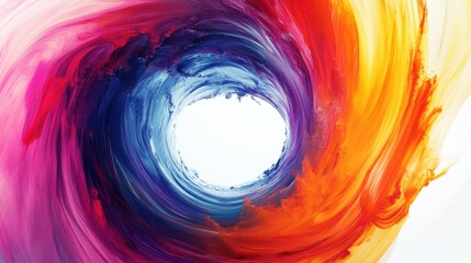 Poster - Abstract swirling vortex vibrant colors isolated white background