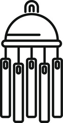 Sticker - Line art icon of a wind chime making relaxing sound in the wind