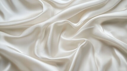 Poster - Fine smooth silk fabric with a light sheen white color