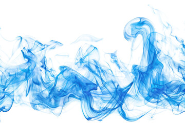 Wall Mural - blue fire smoke isolated on white or transparent png