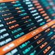 © AI_Imaginator - Close-up of a stock market data screen with numbers and graphs.