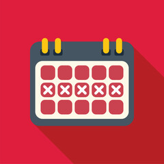 Poster - illustration of a calendar page with crosses over each day, representing a busy week full of appoint