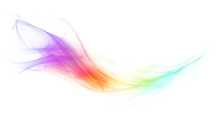 Poster - rainbow colored abstract wave isolated on white or transparent png