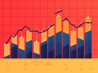 Abstract chart showing financial growth and progress.