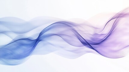 Poster - Abstract waves of light soft blue and purple empty white background