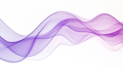 Poster - Abstract wave design soft gradient purple tones empty white background