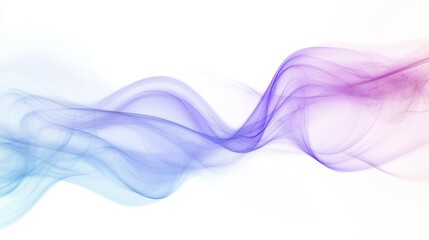 Poster - Abstract waves of light soft blue and purple empty white background