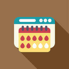 Poster - Menstrual cycle tracking app displaying period calendar on website for women's health and fertility awareness