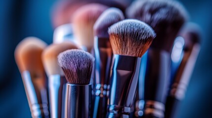 Professional makeup brush made of natural pile, Makeup brushes, various shapes and sizes