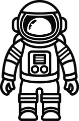 Wall Mural - astronaut silhouette illustration black and white