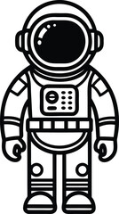 Wall Mural - astronaut silhouette illustration black and white