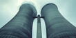 © HelgaQ - Industrial Cooling Towers Emitting Vapor – Power Plant Infrastructure and Energy Production Concept