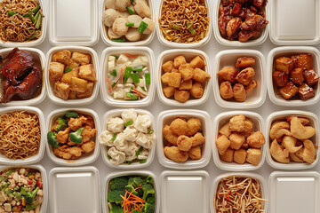 Wall Mural - a box of traditional Asian food