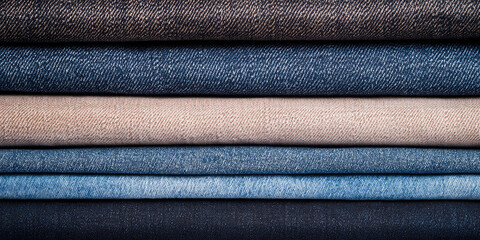 Denim texture pattern background. Various jeans textures of denim fabric of different colors.